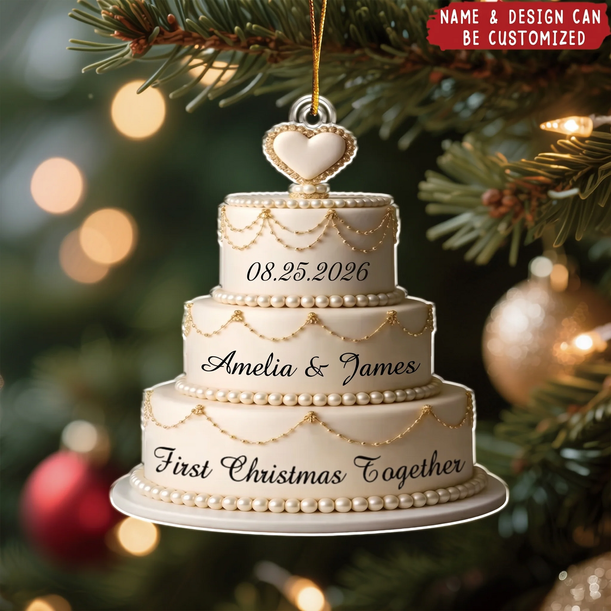 Our Love Story, Freshly Baked - Personalized Custom Shaped Acrylic Ornament - Christmas Gift For Wedding, Newlyweds, Anniversaries