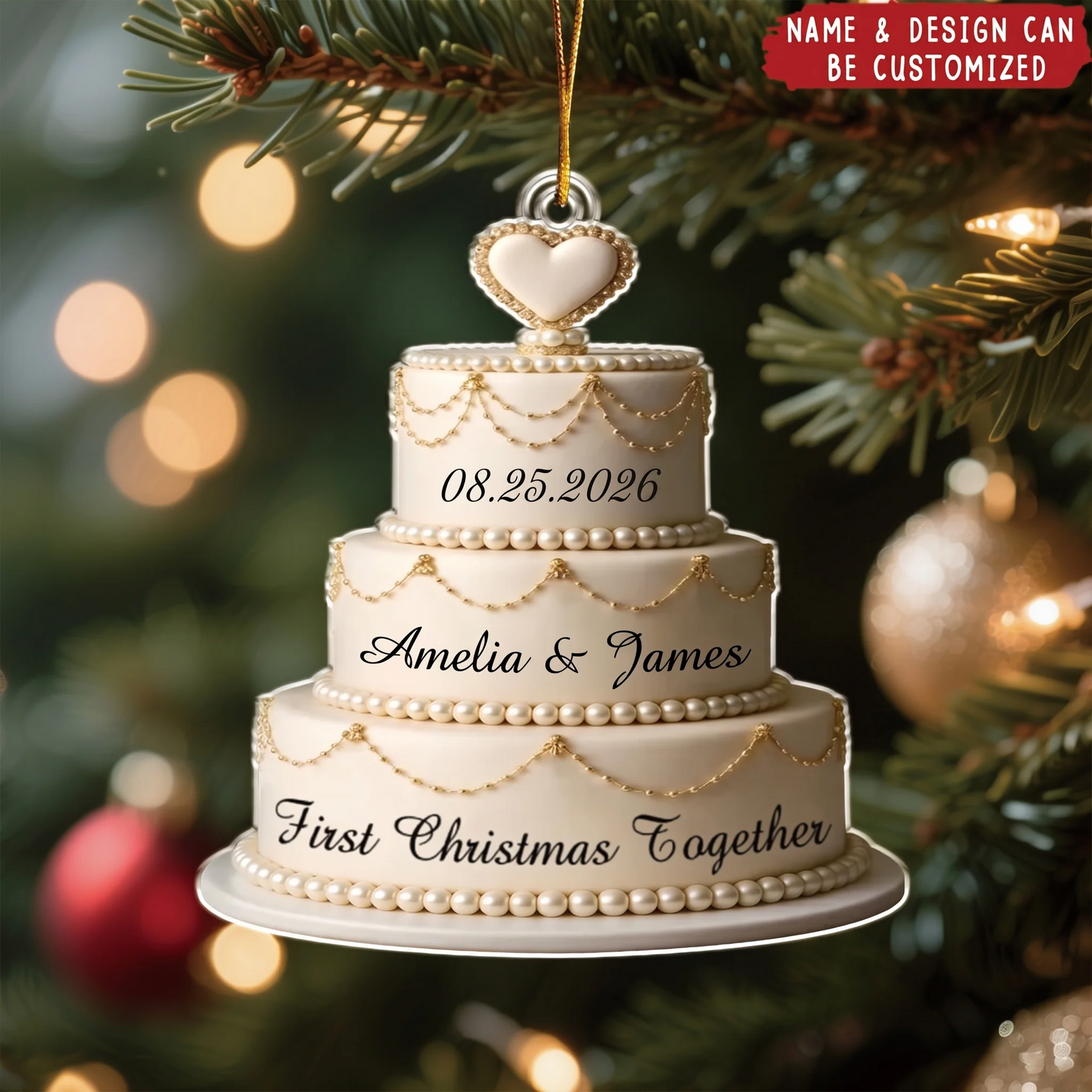 Our Love Story, Freshly Baked - Personalized Custom Shaped Acrylic Ornament - Christmas Gift For Wedding, Newlyweds, Anniversaries