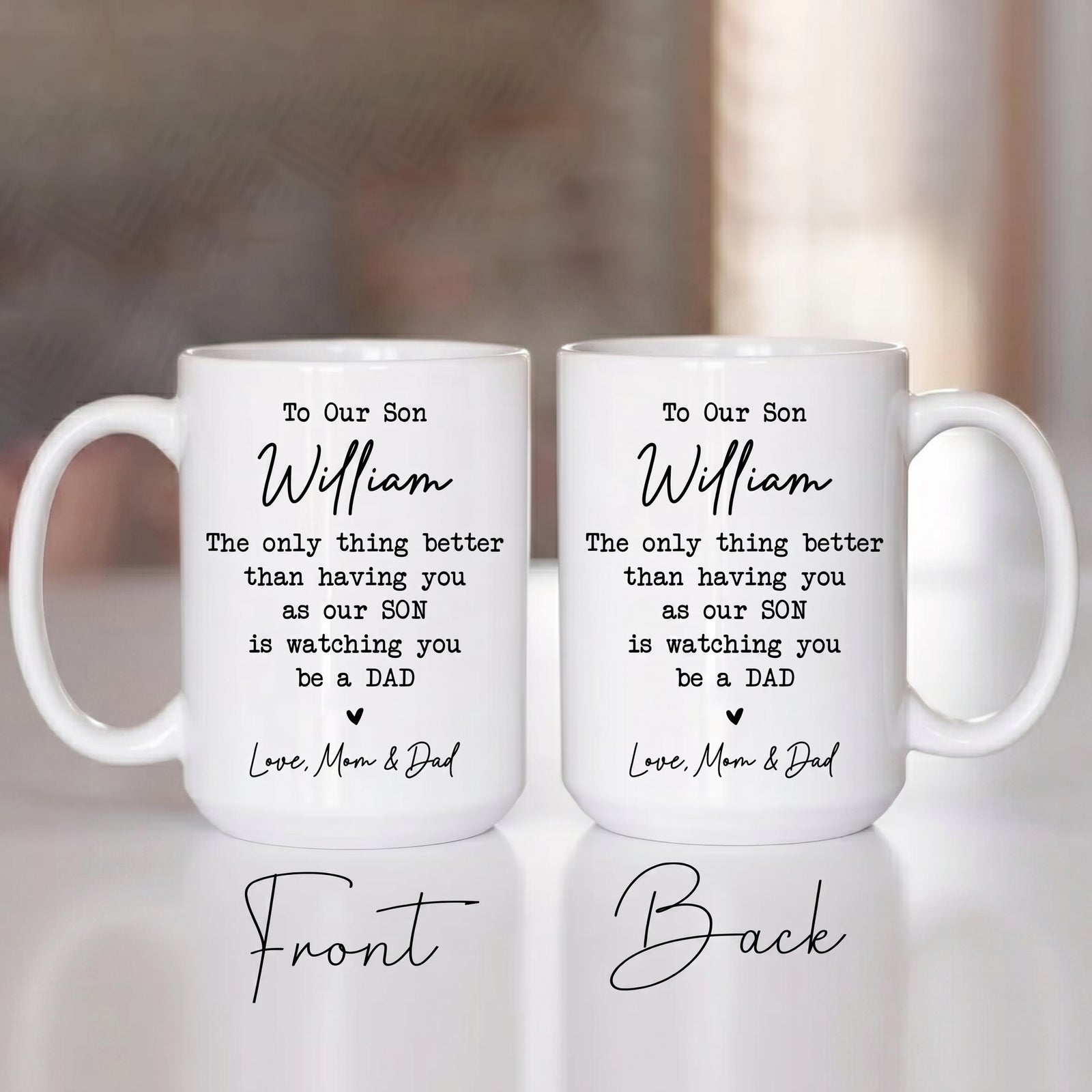 To Our Son The Only Thing Better Than Being Your Father - Personalized Custom Mug - Father’s Day Gift For Son, New Dad Gift for Son