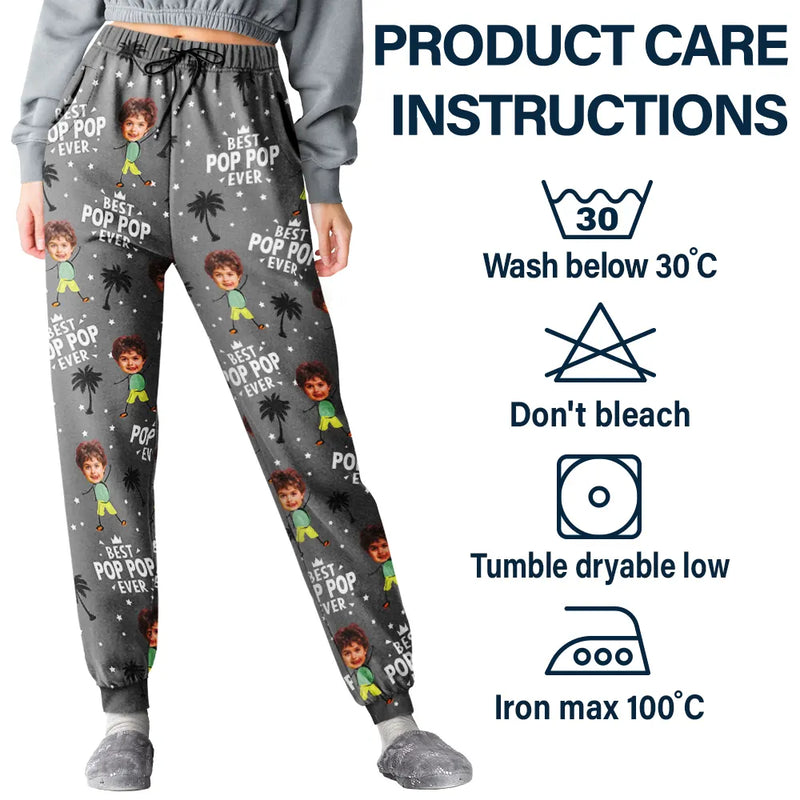 Custom Photo Best Dad Grandpa Ever - Personalized Sweatpants, Pajama Pants, Pajama Set - Christmas Gift For Dad, Daddy, Papa, Grandpa