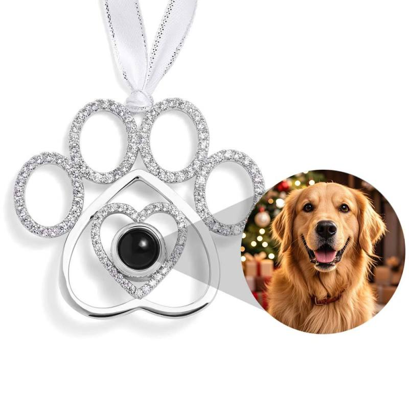 Pet Projection Ornament, Custom Memorial Photo Projection Ornaments,, main view