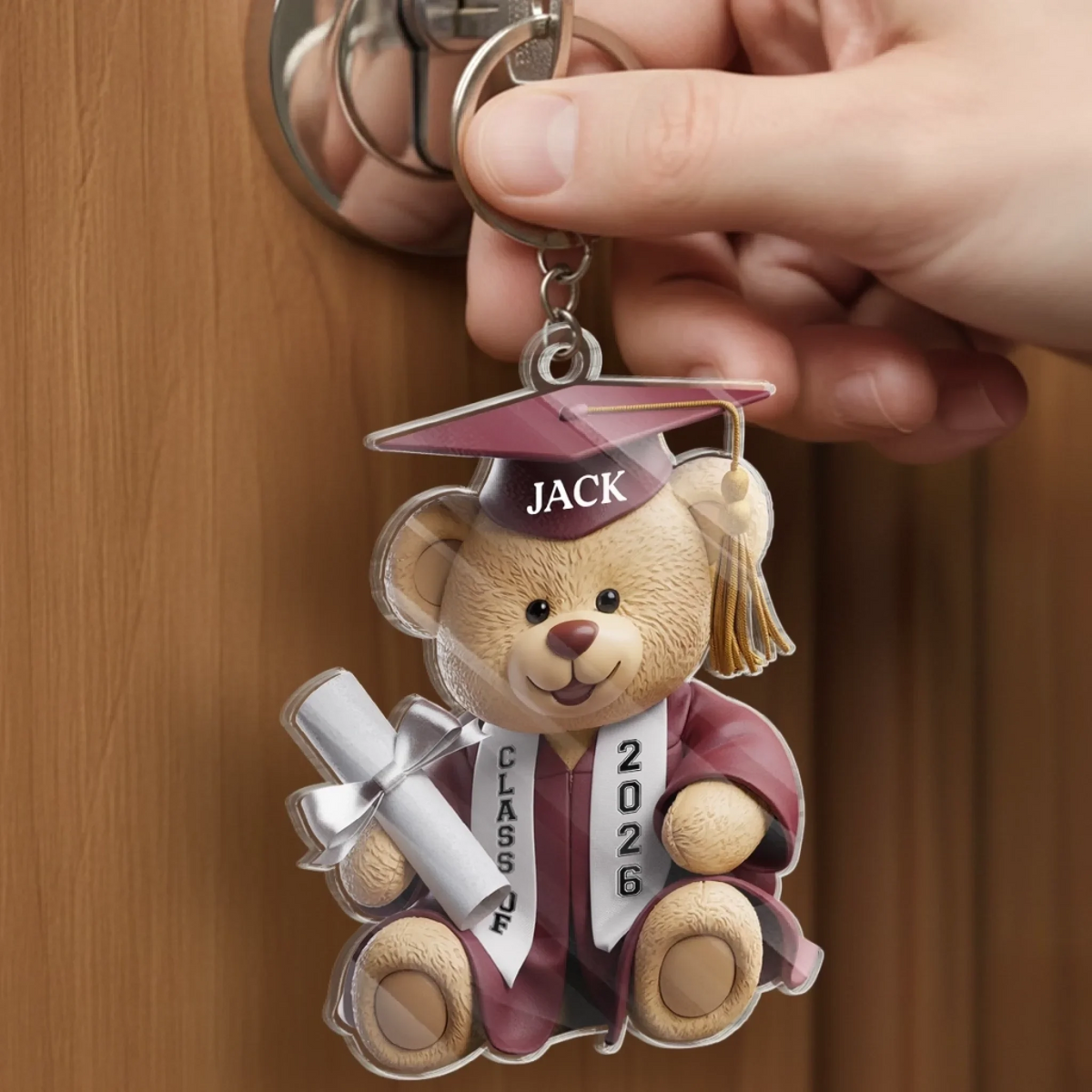 Pawsitively Proud Graduate - Personalized Acrylic Keychain - Gift For Her/Him, Daughter/Son, Grad Ceremony, Commencement