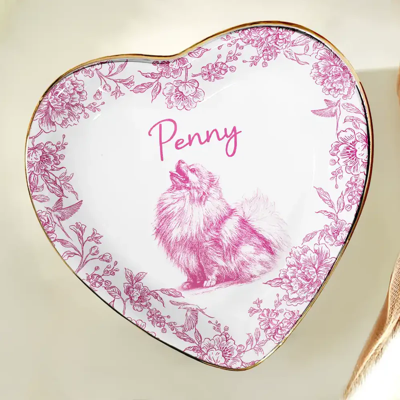 Custom Photo Pencil Sketch Pet Photo - Personalized Jewelry Dish - Gift for Dog/Cat Lovers, Dog/Cat Mom, Pet Lovers