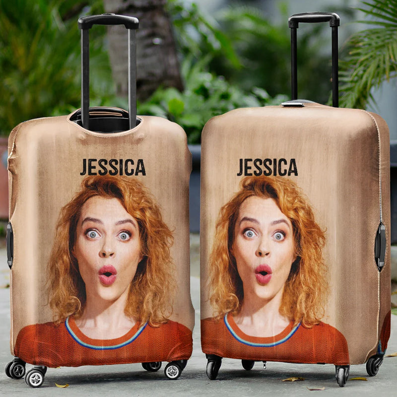 Custom Photo Friends Family Couple Travel Lover - Personalized Custom Luggage Cover - Gift For Traveling Lovers