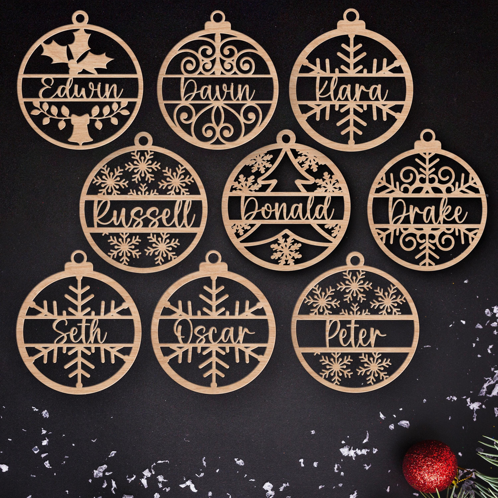 Personalized Name Wooden Ornament personalized custom shaped wood ornament, main view