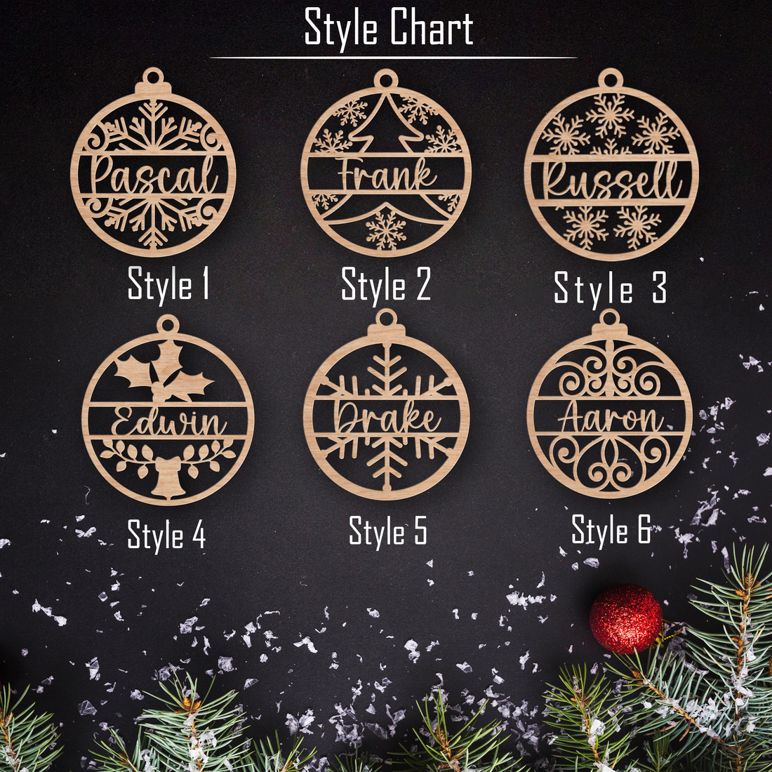 Personalized Name Wooden Ornament personalized custom shaped wood ornament, alternate view 2