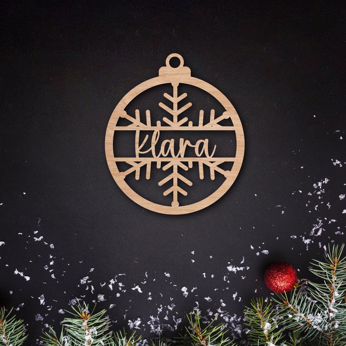 Personalized Name Wooden Ornament personalized custom shaped wood ornament, alternate view 5