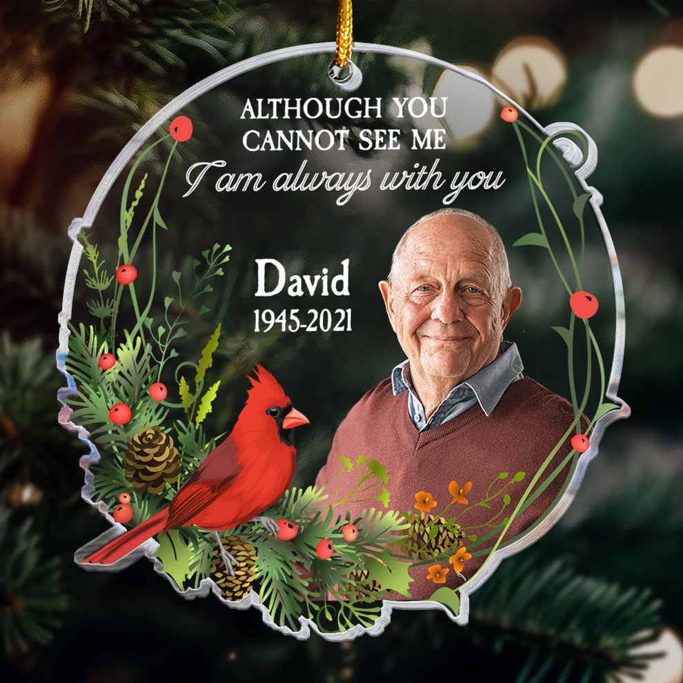 Custom Photo I Am Always With You personalized custom shaped acrylic ornament, main view