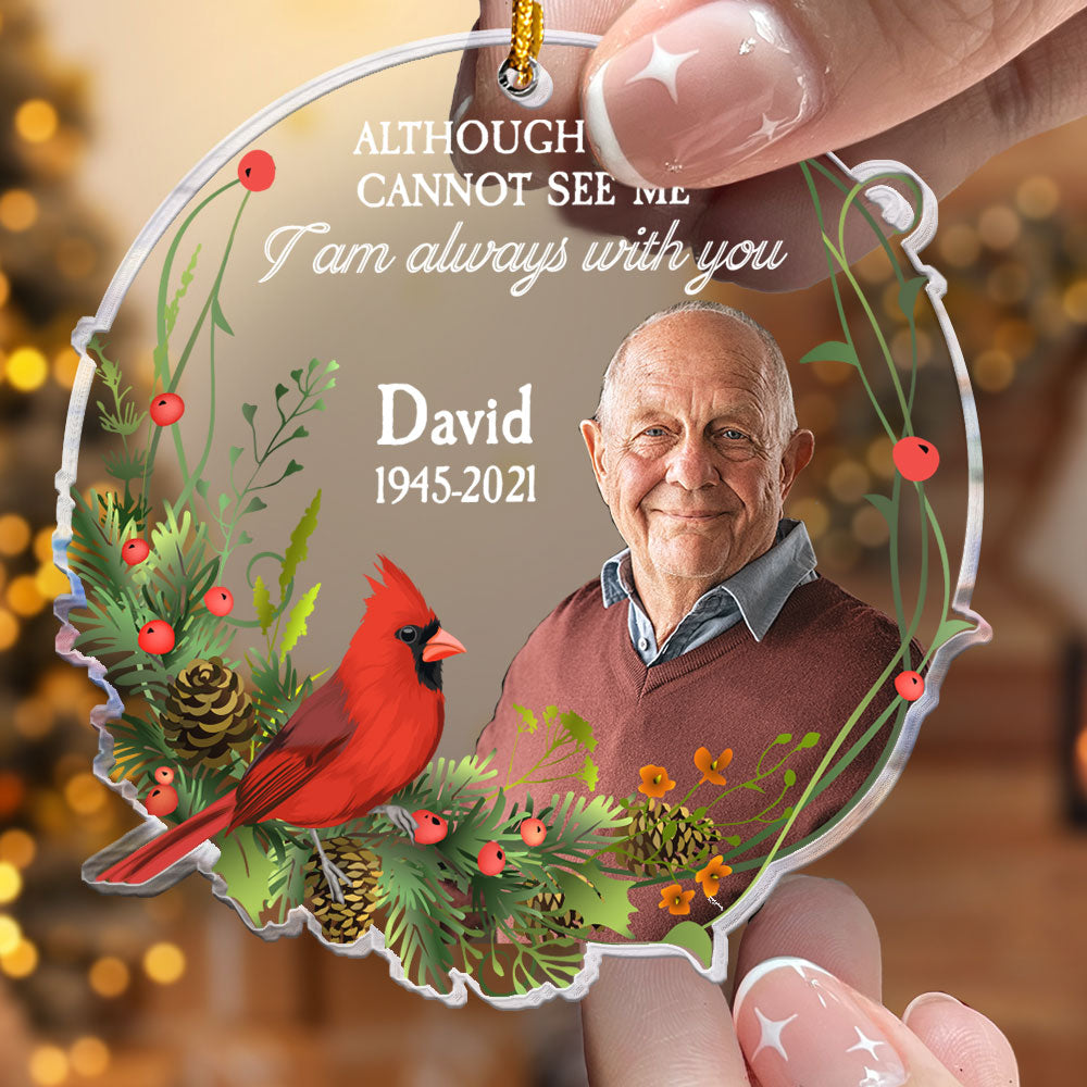 Custom Photo I Am Always With You personalized custom shaped acrylic ornament, alternate view 2