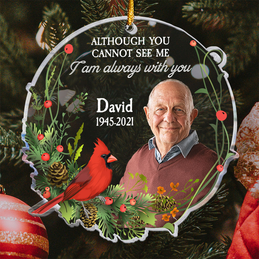 Custom Photo I Am Always With You personalized custom shaped acrylic ornament, alternate view 3