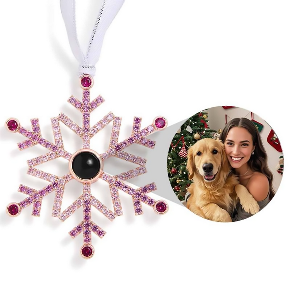 Custom Photo Snowflake Projection Ornament, main view