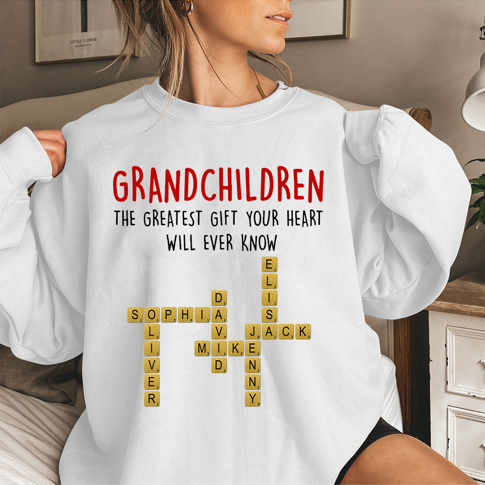 Grandchildren The Greatest Gift Your Heart Will Ever Know - Personalized Custom T Shirt - Gift for Grandma/Grandparent