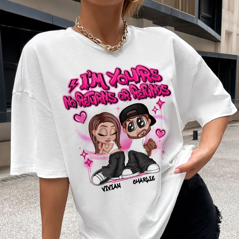 Y2K Couple Personalized Custom T Shirt - Gift For Her/Him, Husband/Wife, Couples on Anniversary, Valentine's Day