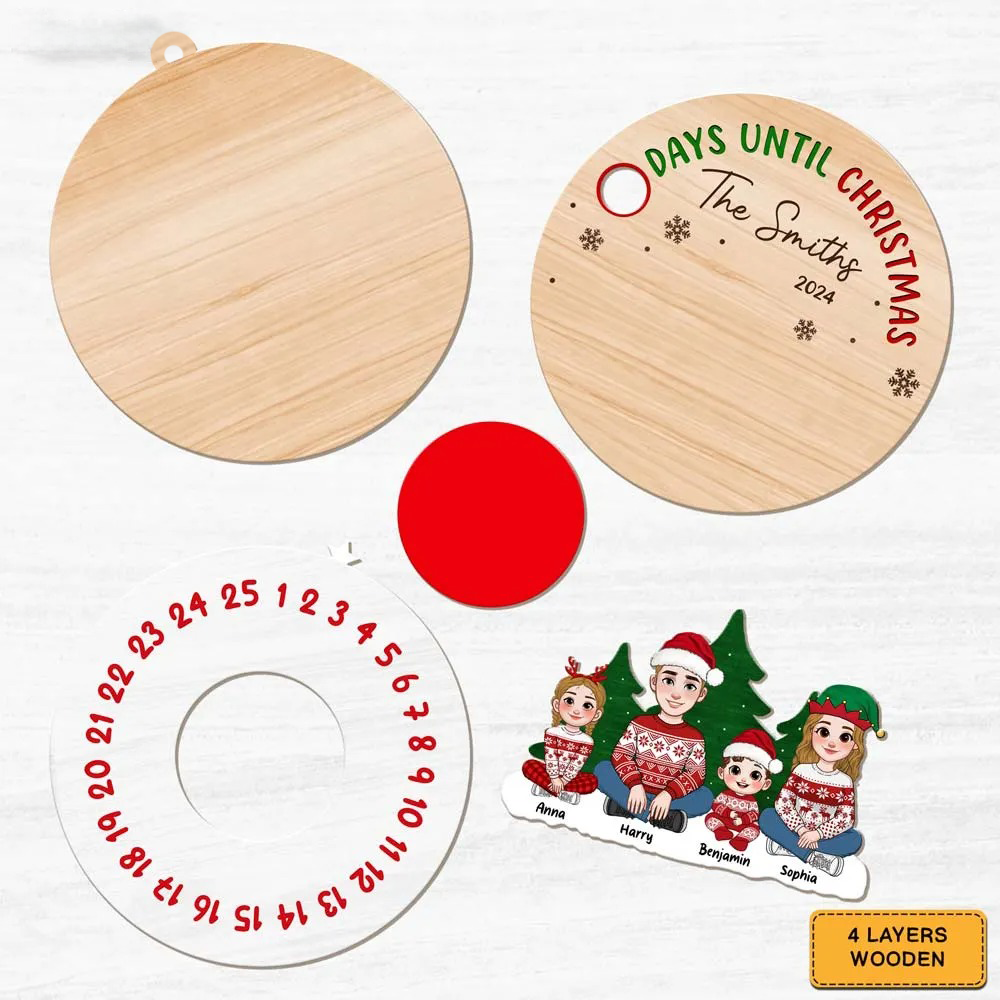 Personalized Countdown Until Christmas countdown ornament, alternate view 5