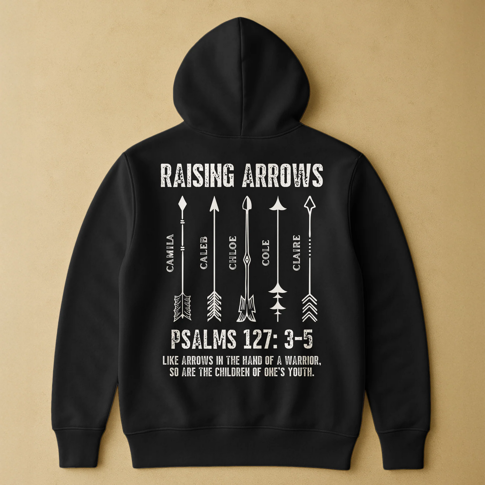 Raising Arrows Christian - Personalized Back Printed T Shirt - Father's Day, Birthday Gift for Dad, Grandpa, Husband