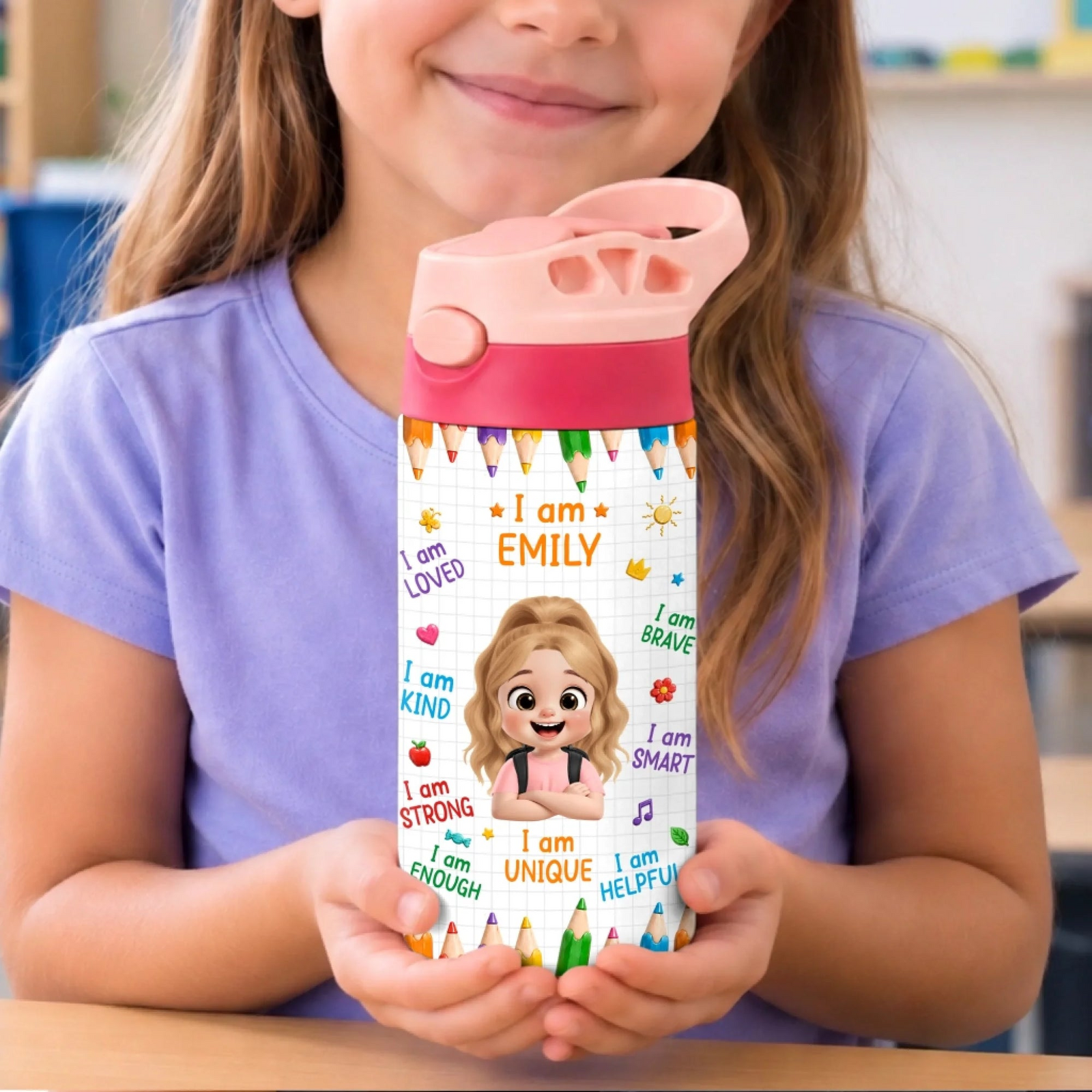 Ready Set Learn Kids Back To School - Personalized Kids Insulated Water Bottle - Gift For Back To School, First Day of School - Student, Son, Daughter | Kindergarten, Pre-K, Preschool