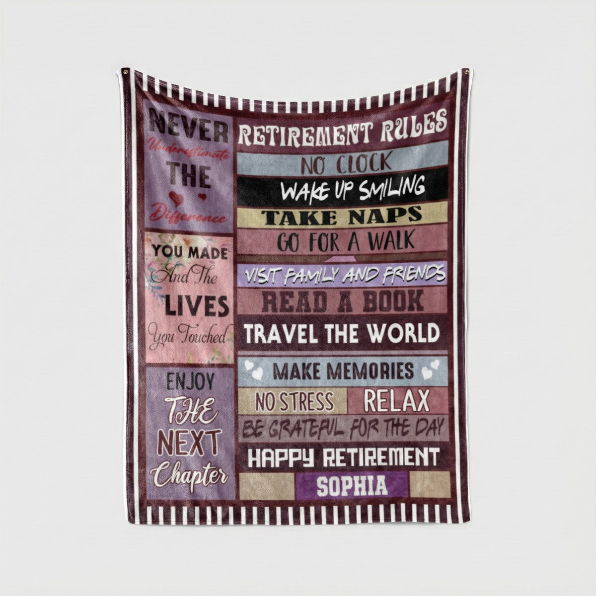 Custom Retirement Gift For Women/Men - Personalized Custom Blanket - Retirement Gift For Colleagues, Mom, Dad, Grandparent