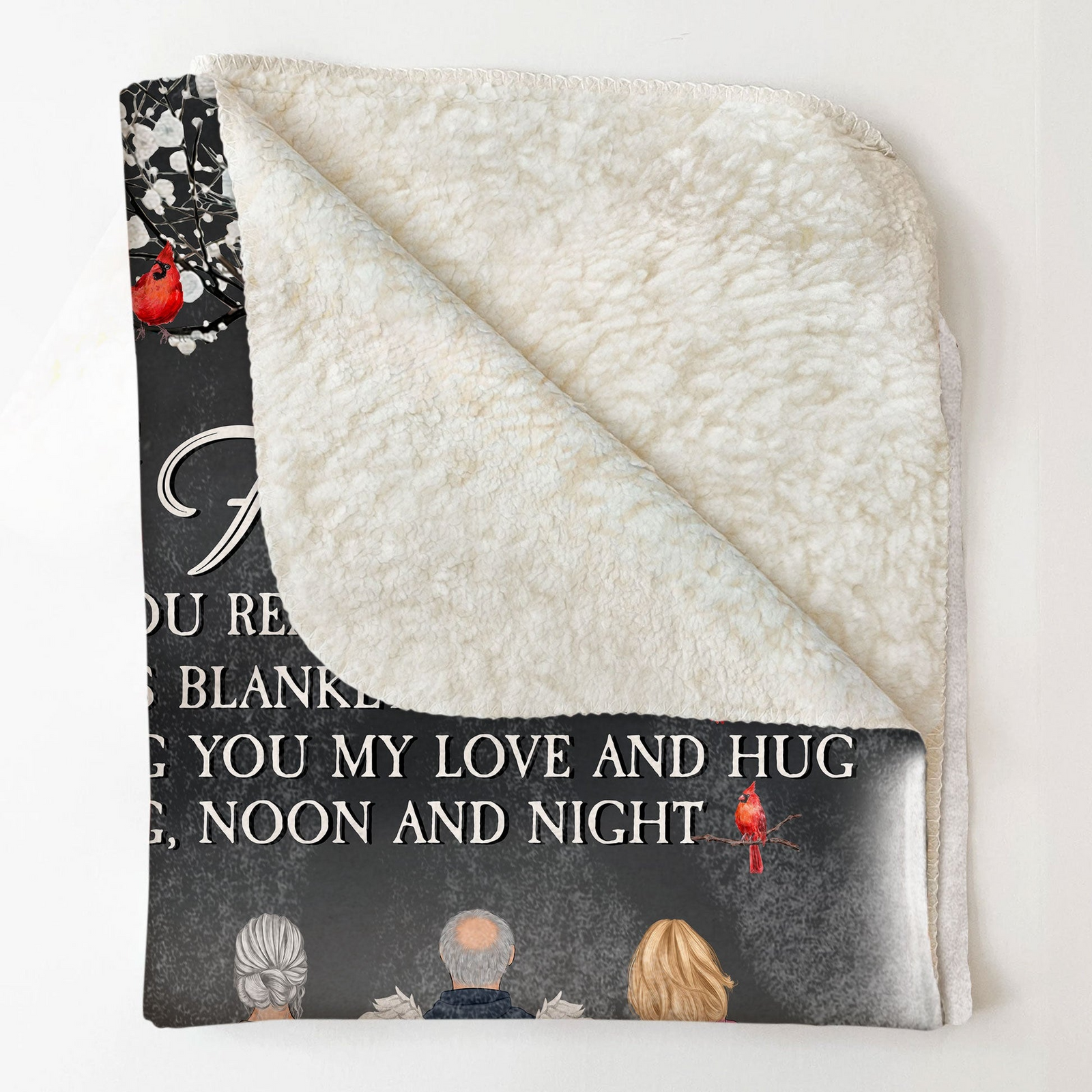 A Hug From Heaven - Human Memorial Personalized Custom Blanket - Memorial Gift For Family For Christmas