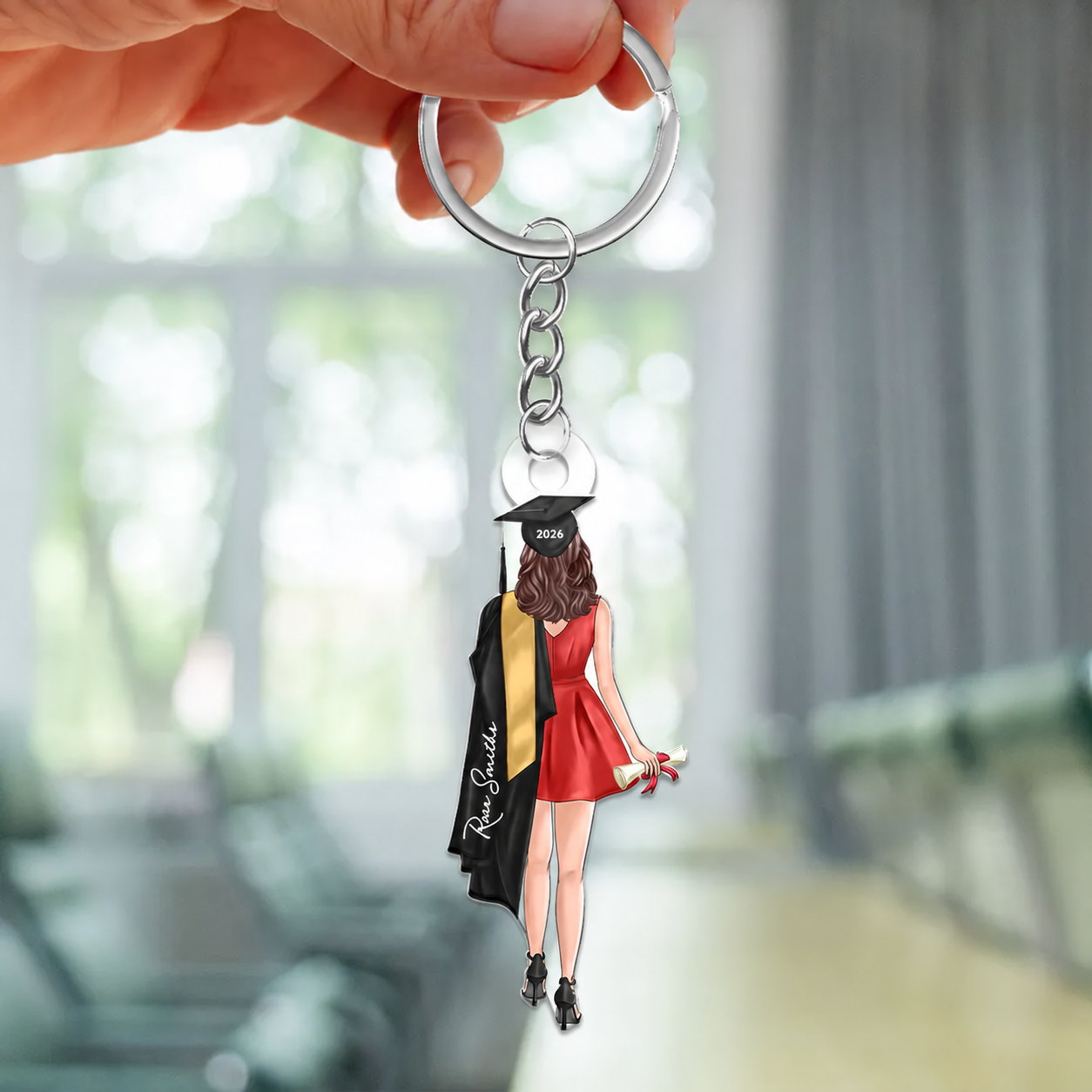 Personalized Class Of 2026 Senior Back View acrylic keychain, alternate view 2