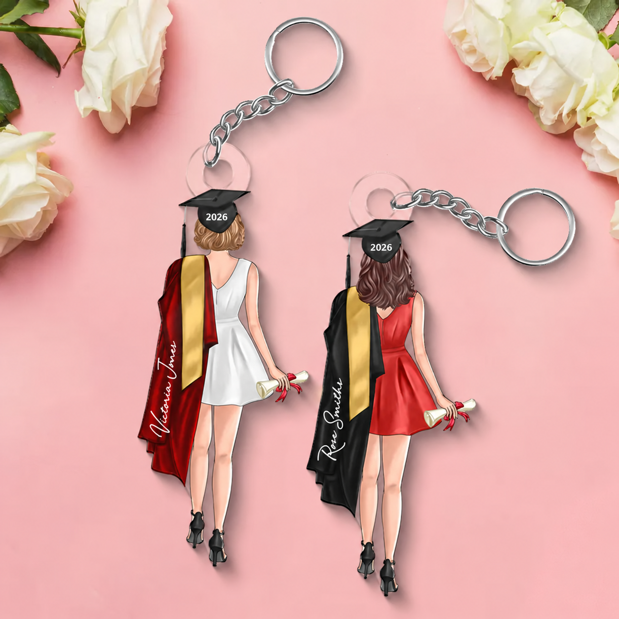 Personalized Class Of 2026 Senior Back View acrylic keychain, main view