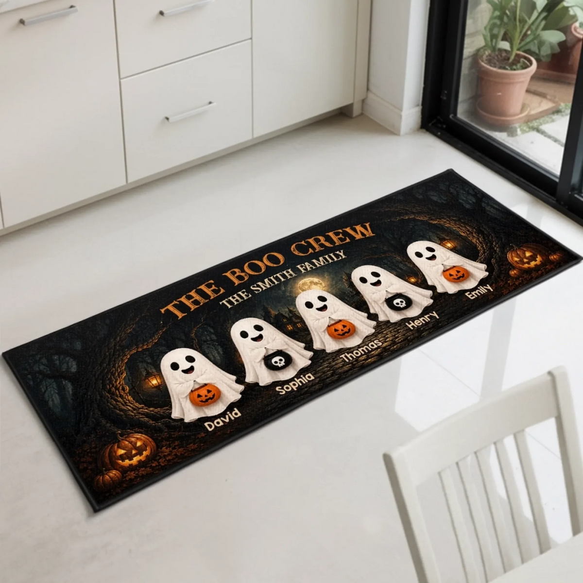 Spooktacular Family Crew - Personalized Runner Rug - Halloween Gifts For Family, Mom, Dad, Brother, Sister