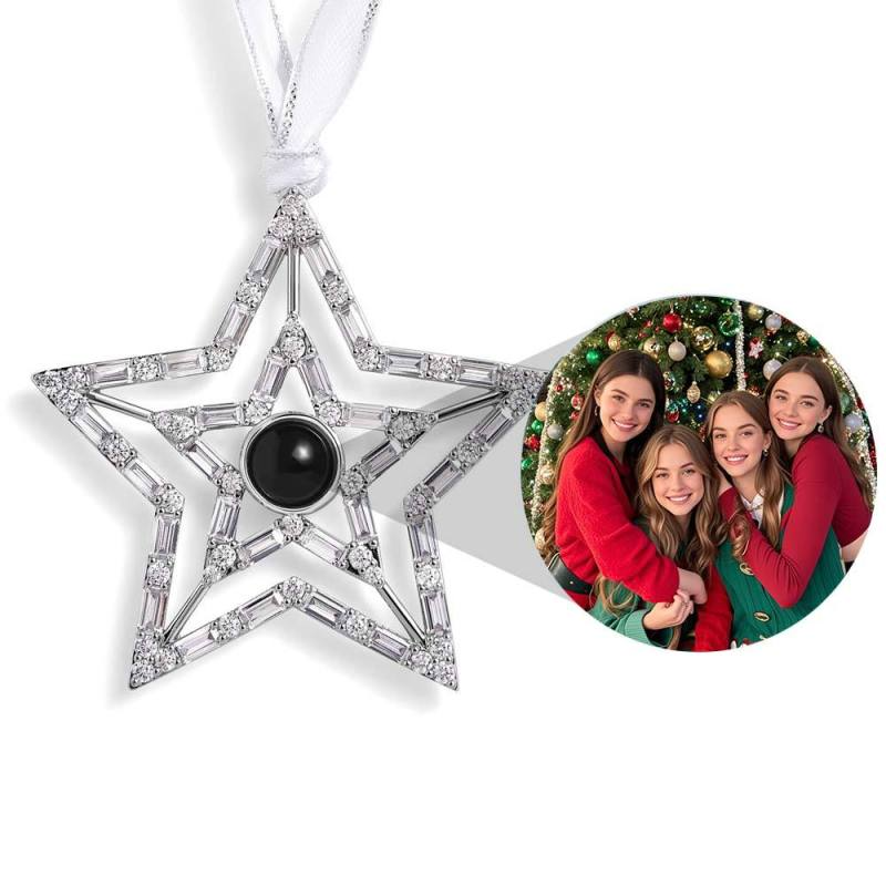 Custom Photo Star Projection Ornament, main view