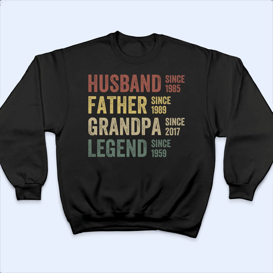 Personalized Husband, Father, Grandpa, Legend: The Journey of a Lifetime t-shirt, alternate view 4