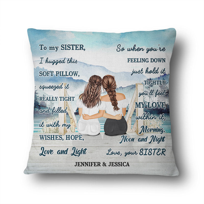 I Hugged This Soft Pillow Lake personalized pillow, main view