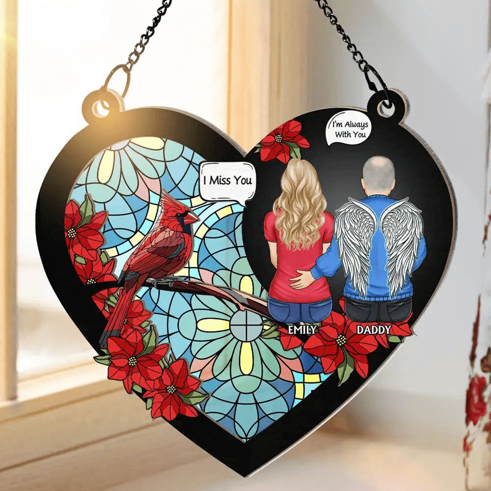 I'm Always With You - Personalized Window Hanging Suncatcher Ornament, Custom Memorial Gift For Loss Of Loved One | Sympathy, Remembrance, Bereavement