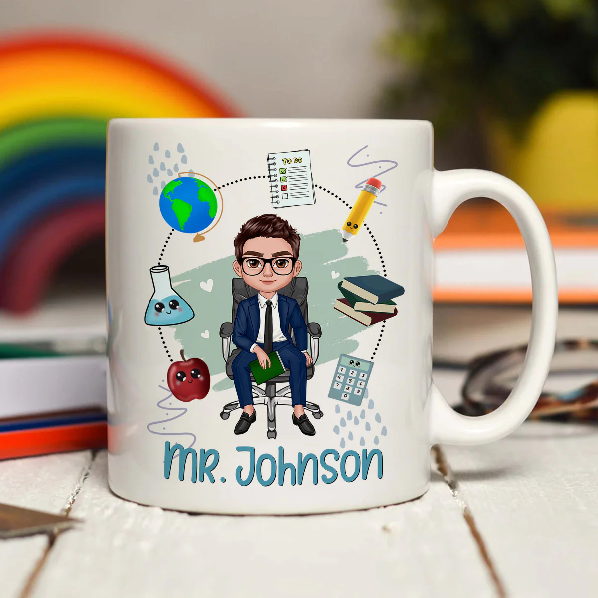 Teacher School Things - Personalized Custom Mug - Back To School Gift For Teachers & Educators