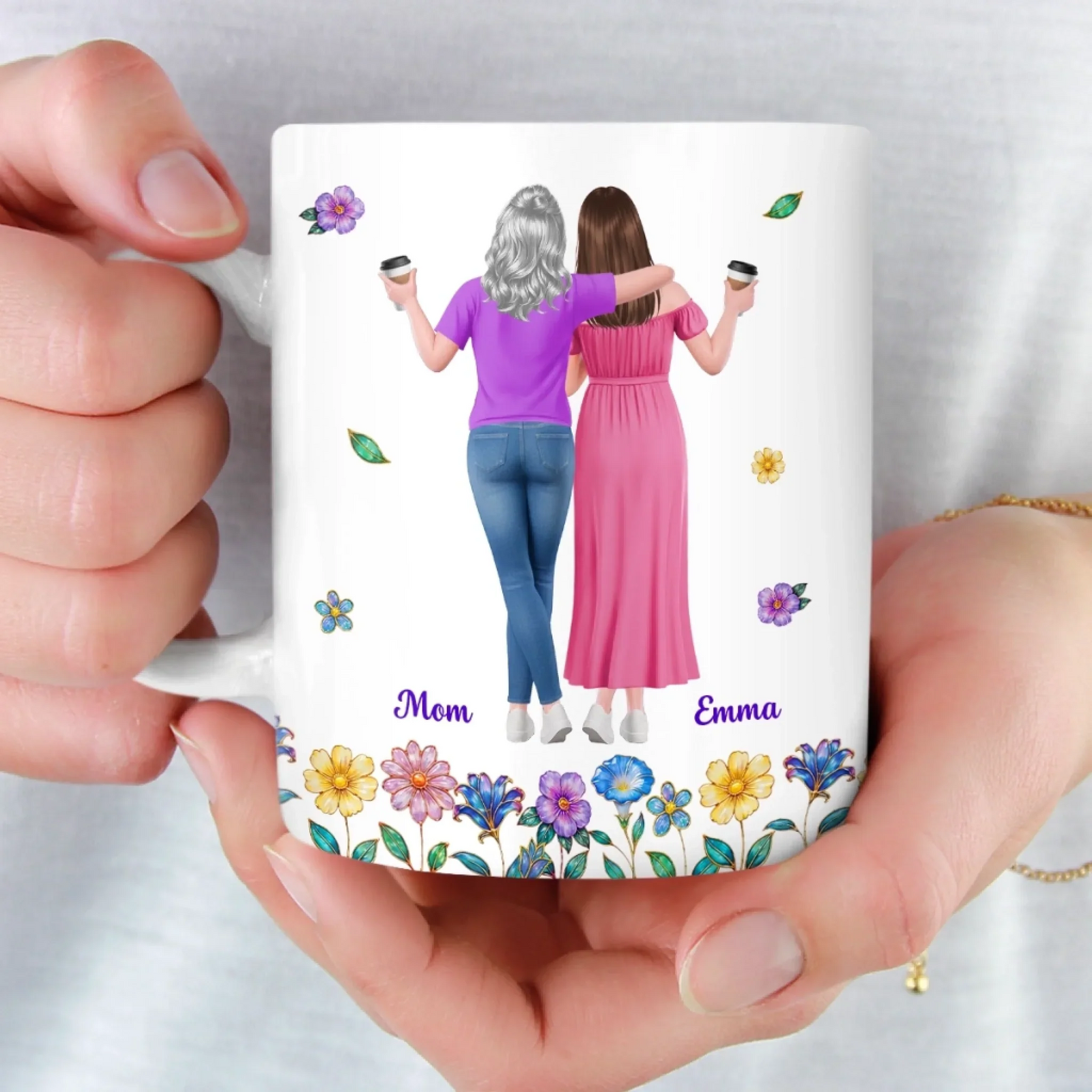 Thanks For Being Our Mom - Personalized Custom Mug - Mother's Day Gift For Mom From Daughter