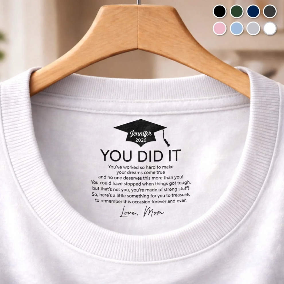 Personalized The Adventure Begins Graduation t-shirt, main view
