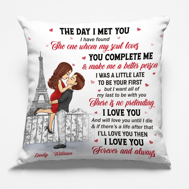 Personalized The Day I Met You pillow, main view