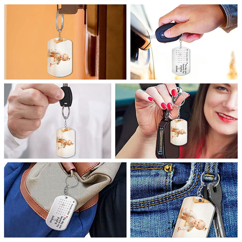 Calendar Custom Photo The Day You Became My Mommy aluminum keychain, alternate view 6