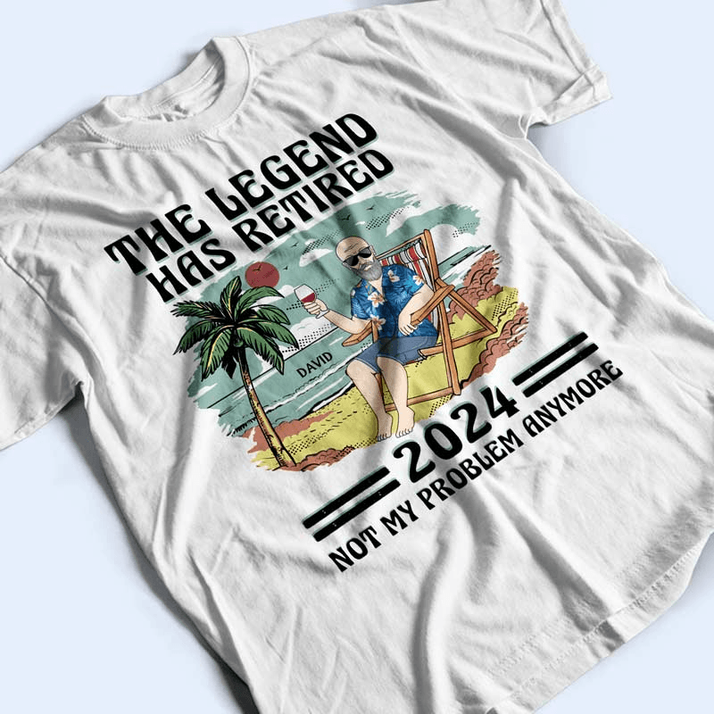 The Legend Has Retired Vintage - Retirement Gift For Beach Lovers, Dad, Mom, Grandpa, Grandma - Family Personalized Unisex T-shirt, Hoodie, Sweatshirt