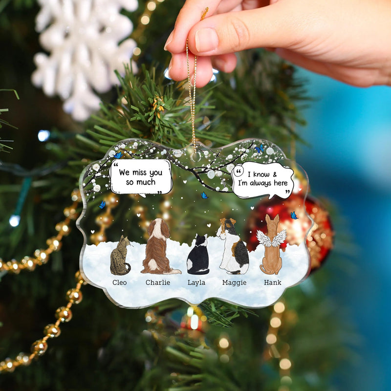 They Still Talk About You Pet Memorial personalized medallion acrylic ornament, alternate view 4