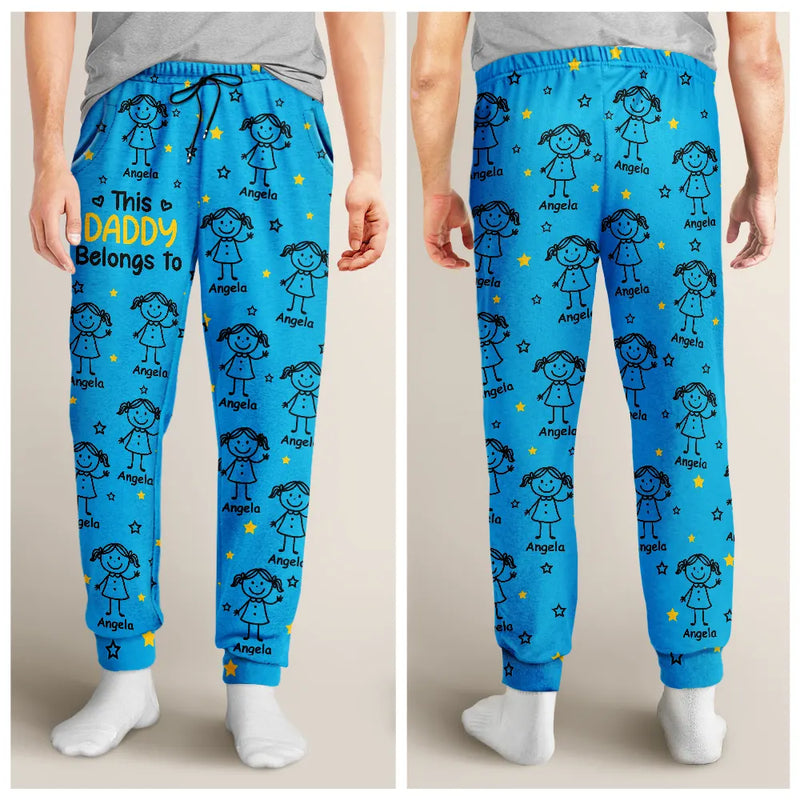This Grandpa Grandma Belongs To Kids Pet - Personalized Sweatpants, Pajama Pants, Pajama Set - Christmas Gift For Grandpa/Grandma, Mom/Dad
