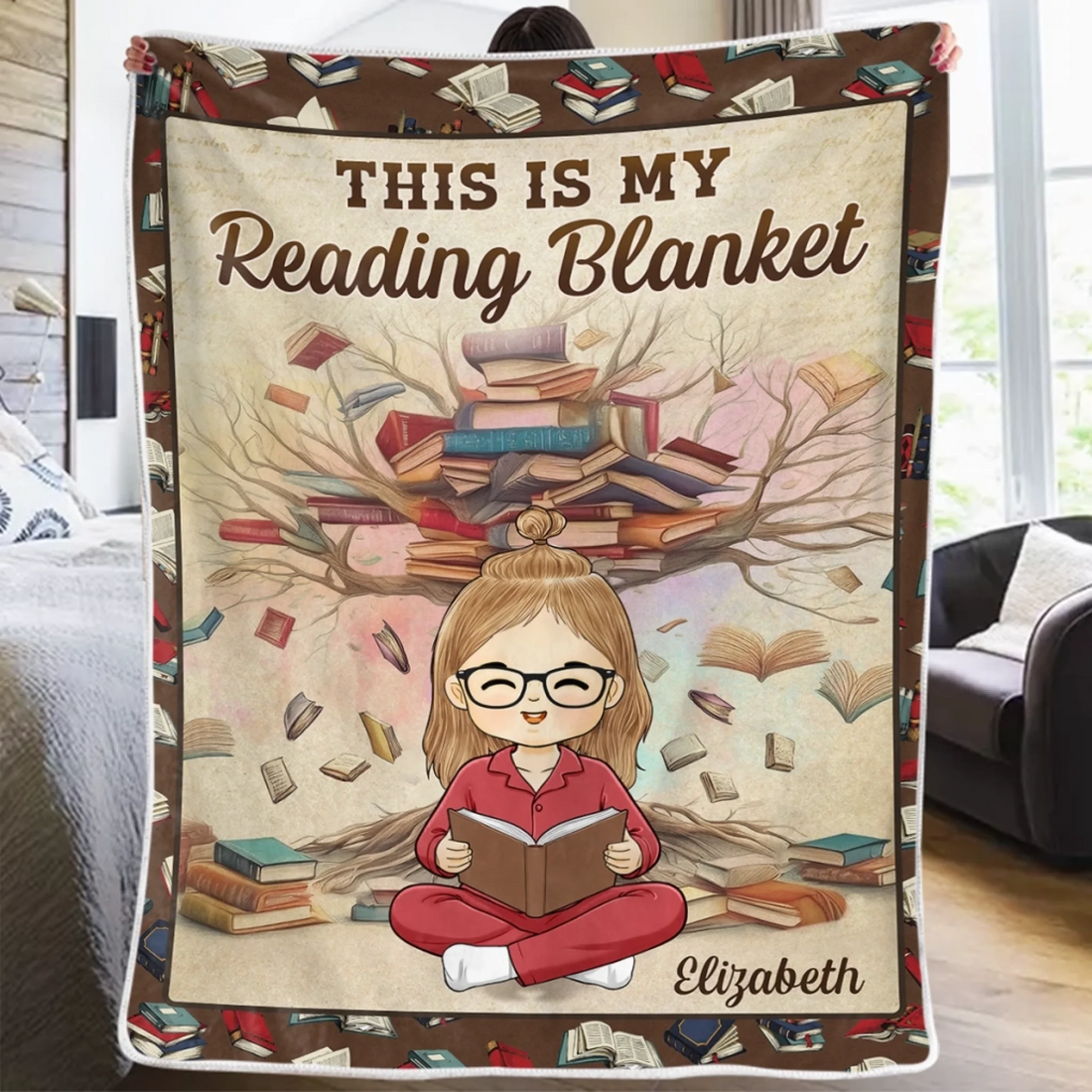 This Is My Reading Blanket Book Lovers - Personalized Custom Blanket - Gift For Book Lovers, Bookworms, Readers