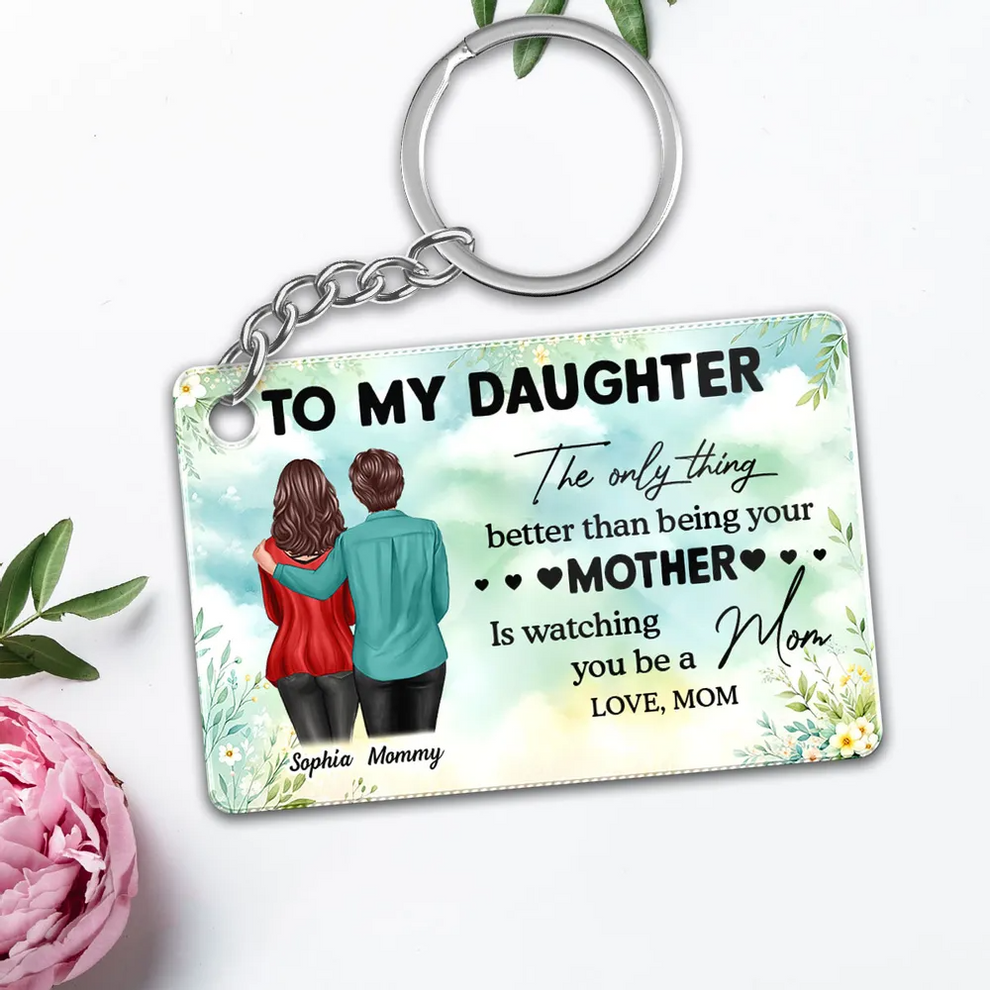Personalized To My Daughter From Mom acrylic keychain, main view