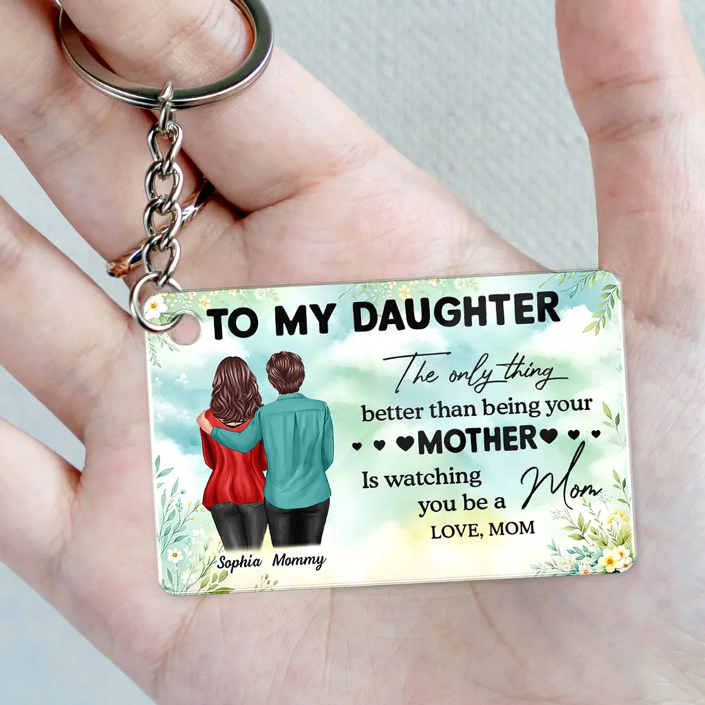 Personalized To My Daughter From Mom acrylic keychain, alternate view 3
