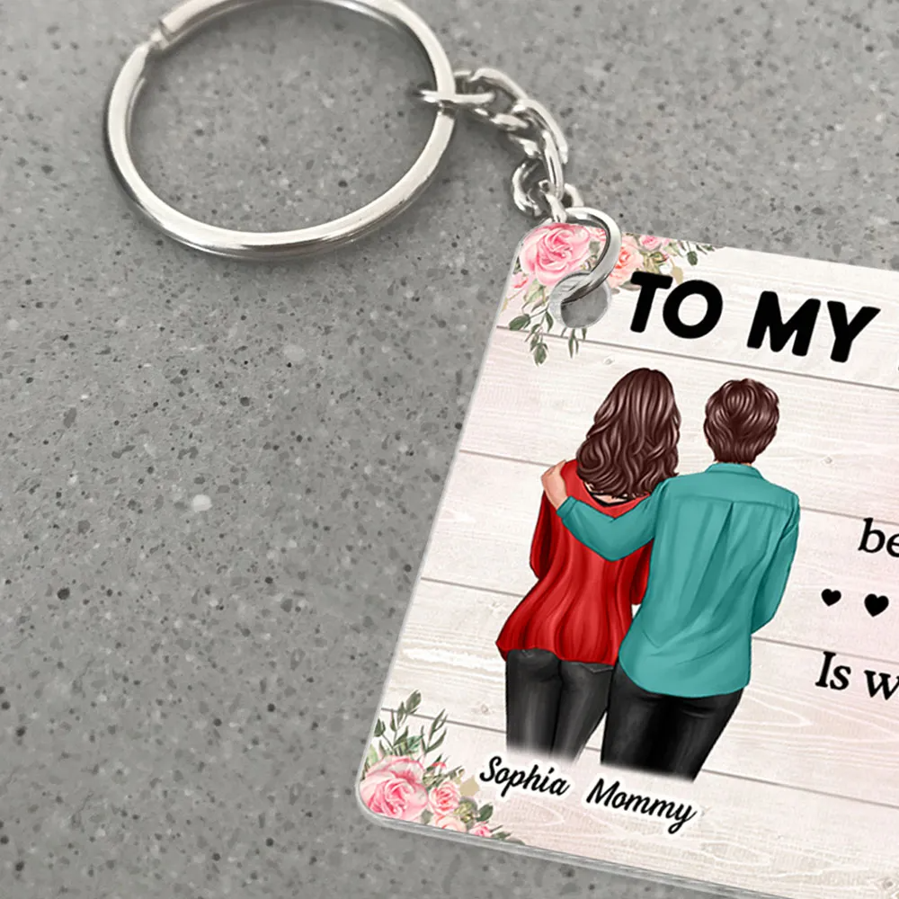 Personalized To My Daughter From Mom acrylic keychain, alternate view 4