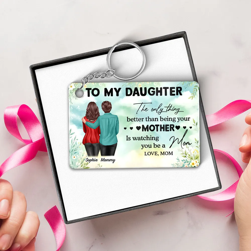To My Daughter From Mom - Personalized Acrylic Keychain - Mother's Day Gift For Daughter
