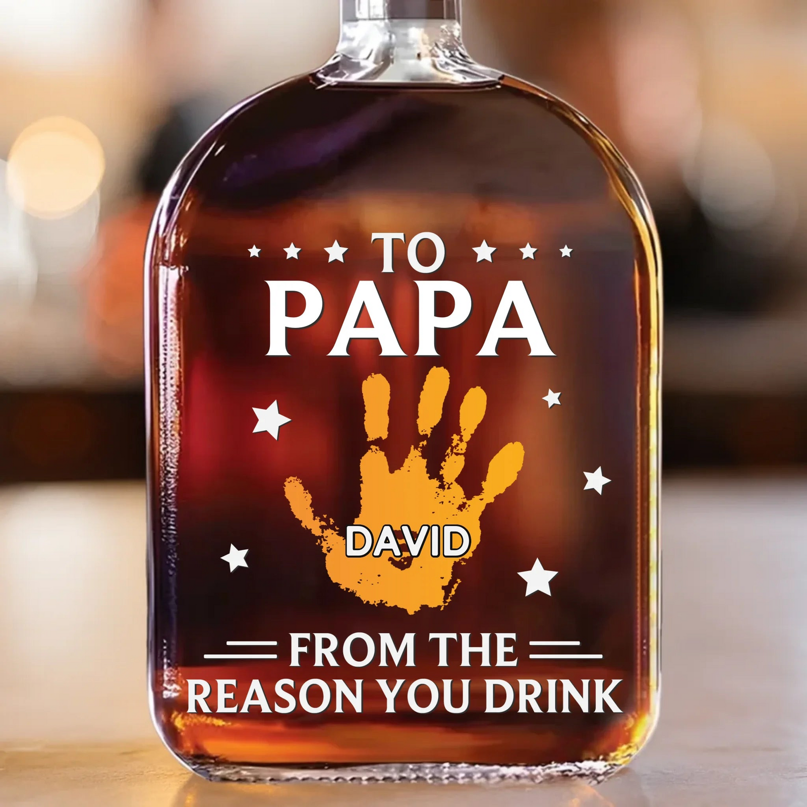 To My First And Forever Hero Papa/Grandpa - Personalized Whiskey Bottle - Gift for Dad, Papa, or Grandpa
