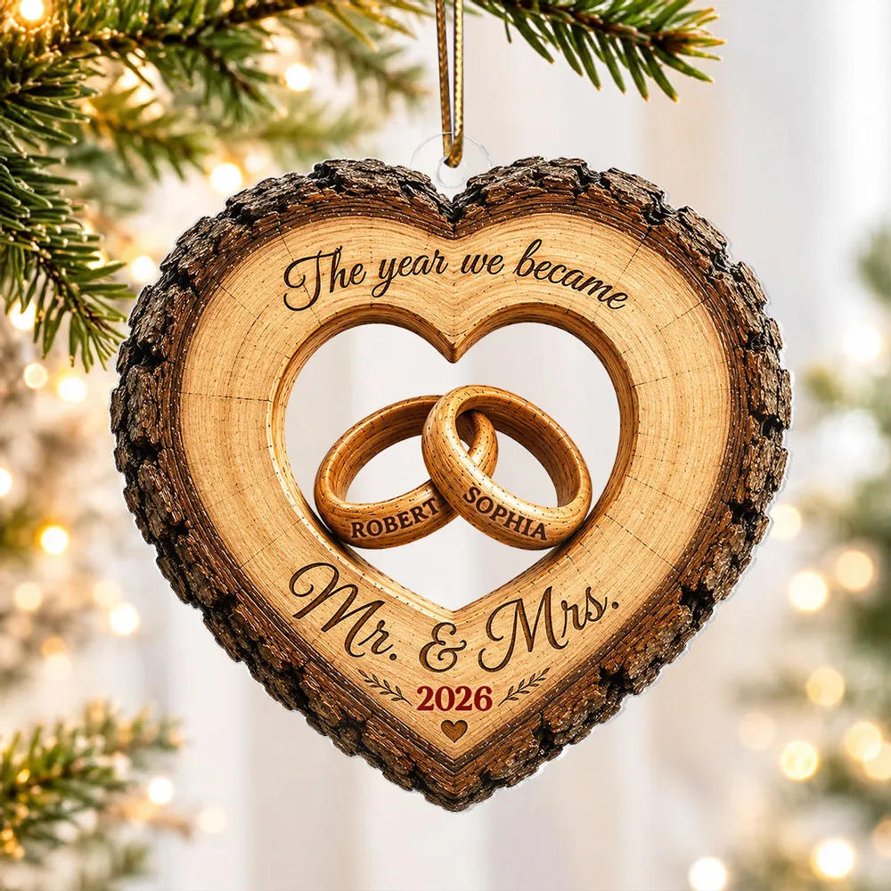 Together Forever Couple - Personalized Custom Shaped Acrylic Ornament - Christmas Gift For Her/Him, Husband/Wife, Couples, Newlywed Wedding Gift