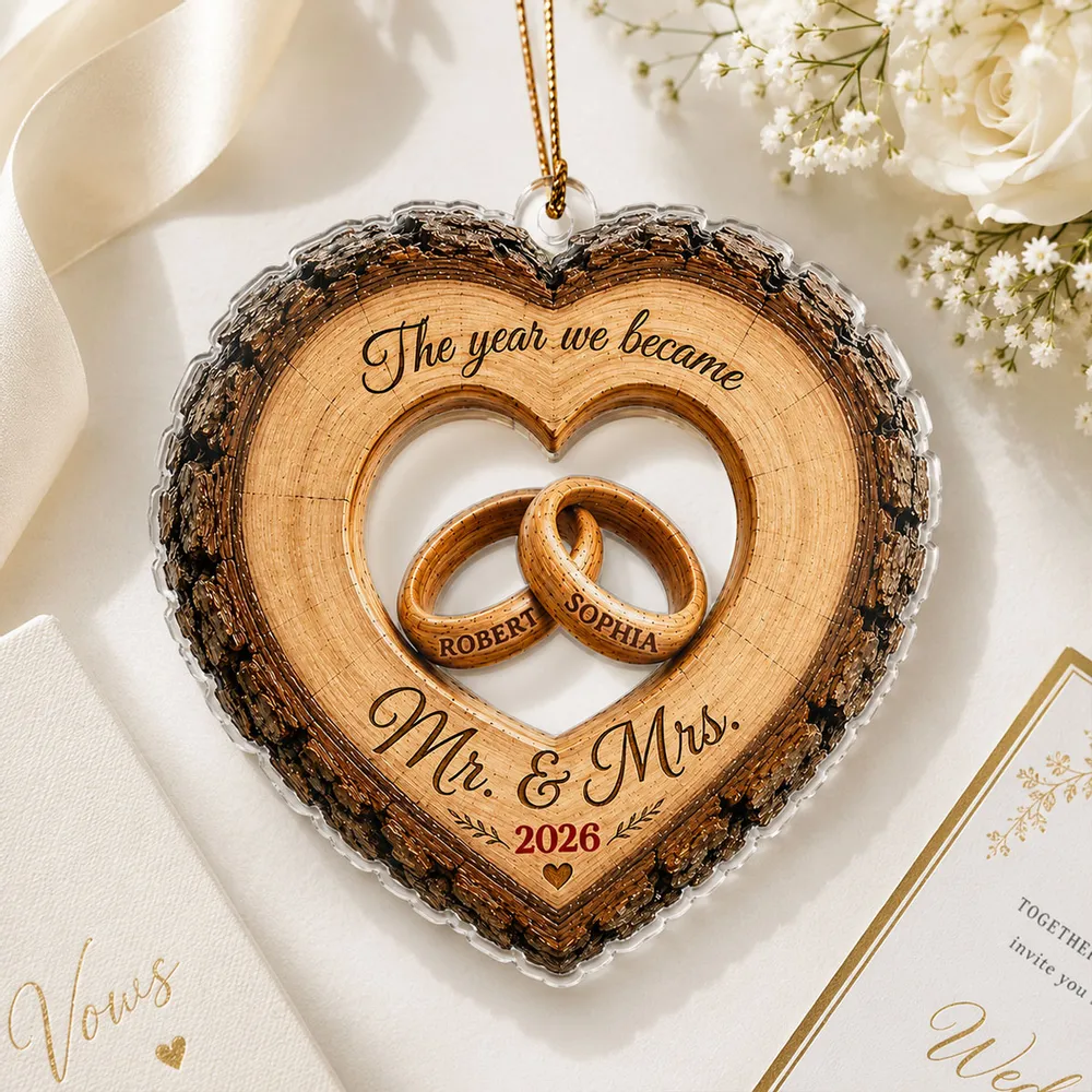Together Forever Couple - Personalized Custom Shaped Acrylic Ornament - Christmas Gift For Her/Him, Husband/Wife, Couples, Newlywed Wedding Gift