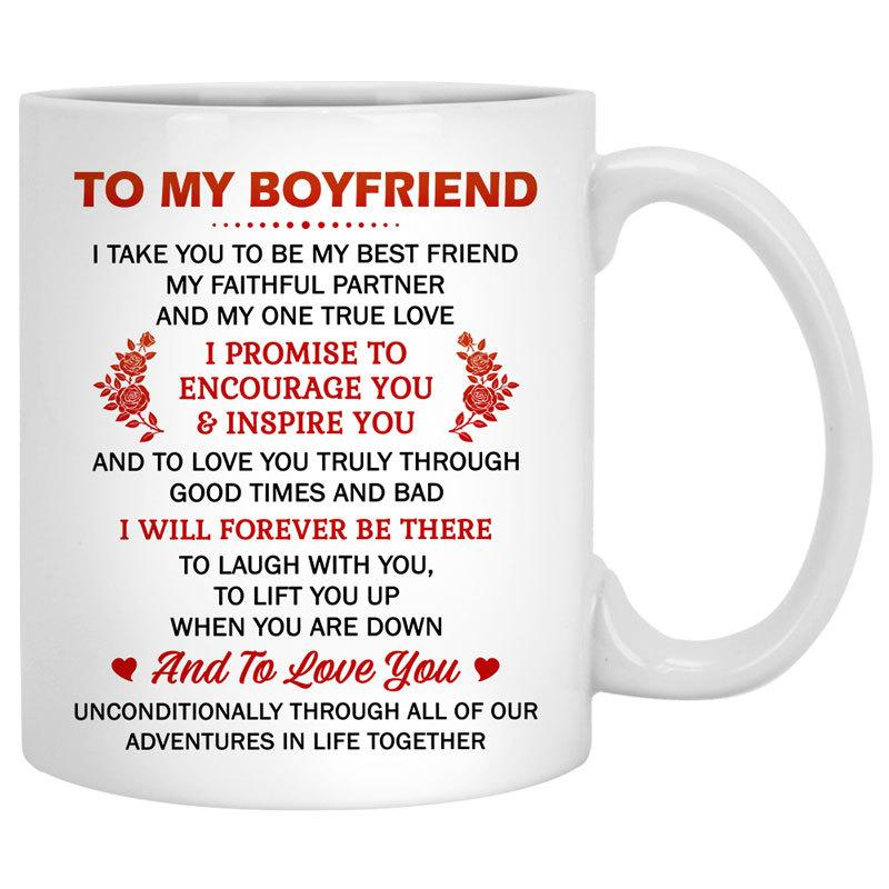 To My Boyfriend Promise Encourage Couple - Personalized Custom Mug - Gift For Him, Boyfriend, Husband on Anniversary, Valentine's Day