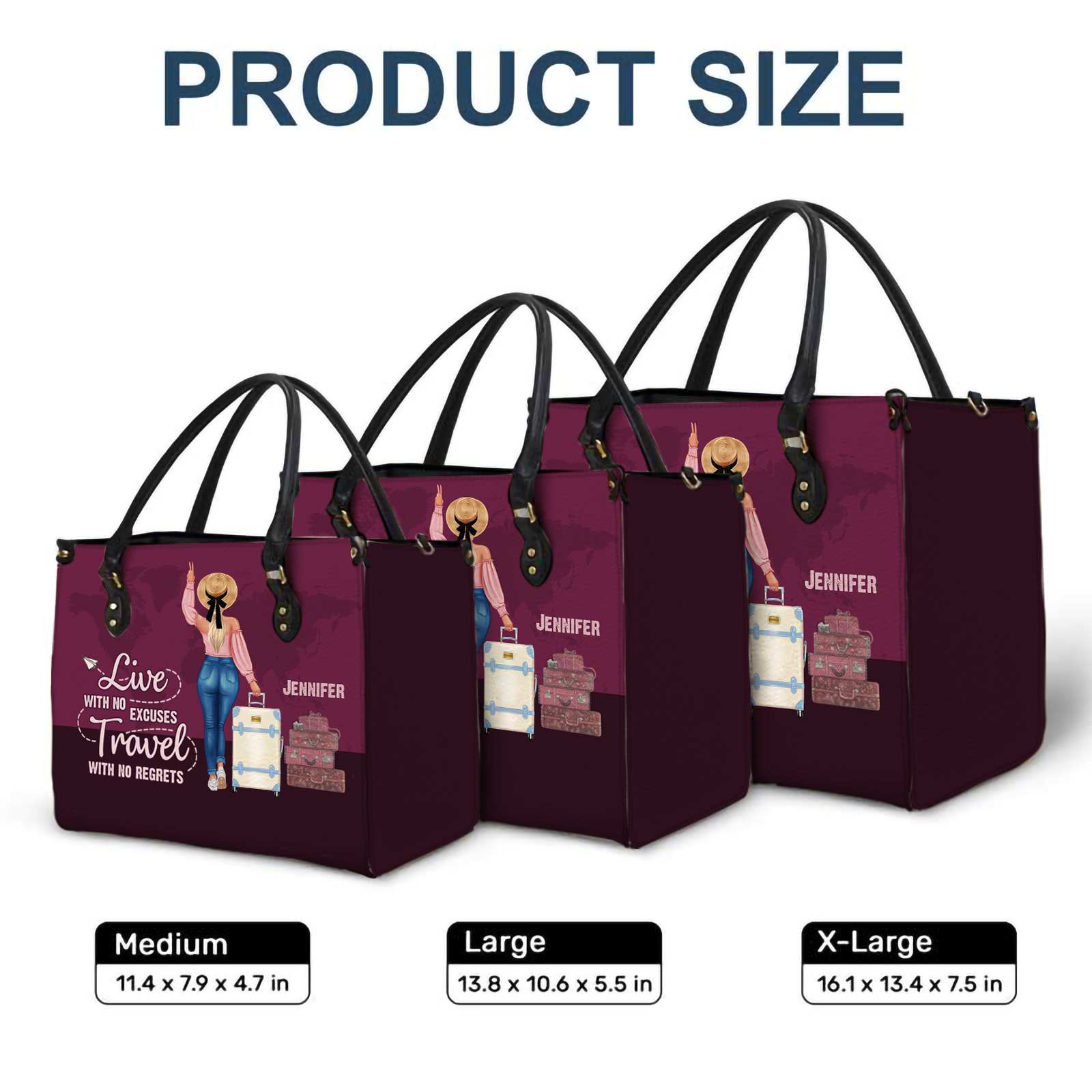 Just A Girl Who Loves Traveling - Custom Handbag - Personalized Gift For Women, Traveling Lovers