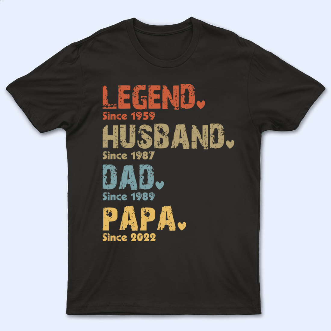 Legend, Husband, Dad And Papa Since personalized t-shirt, alternate view 4