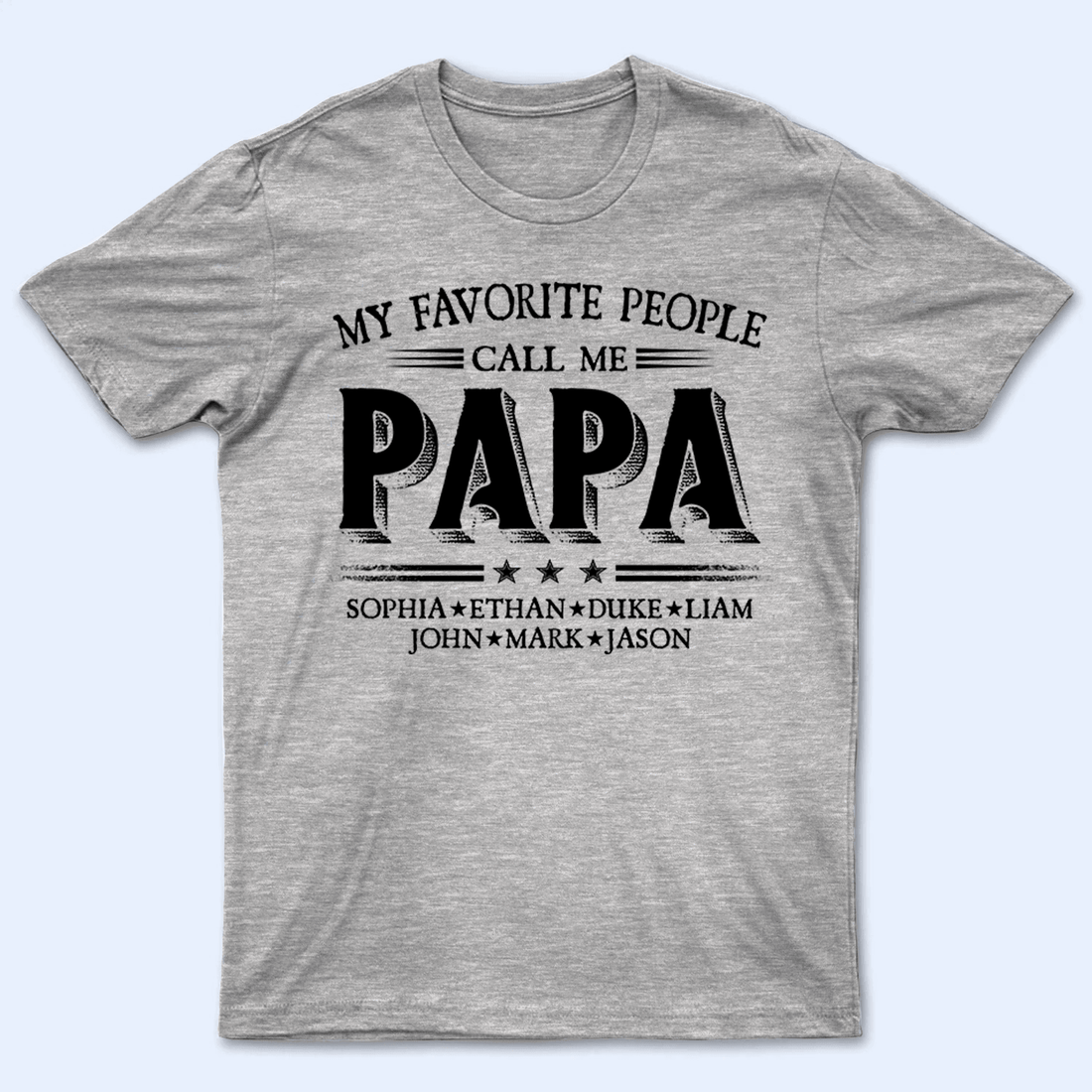 Custom Kids Names My Favorite People Call Me Grandpa t-shirt, alternate view 3
