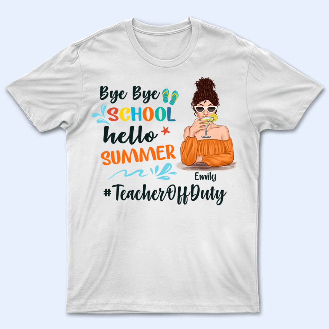 Personalized Bye School Hello Summer t-shirt, alternate view 2